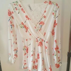 Long sleeve shorts romper